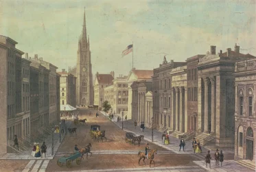 Wall Street, New York, graviert von Deroy, veröffentlicht von Goupil und Co, 1850